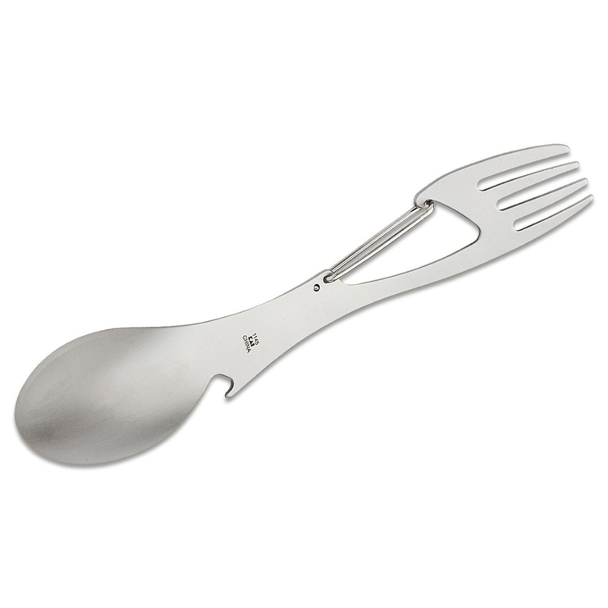 Kershaw Ration XL Utensil and Multi-Function Tool — Fork, Spoon, Bottle Opener, 7.3in. Length, Silver, Model# KER1145X